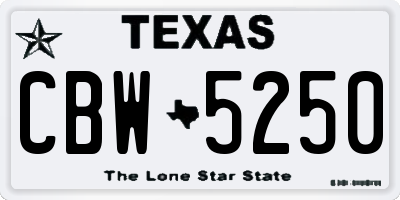 TX license plate CBW5250