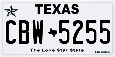 TX license plate CBW5255