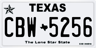 TX license plate CBW5256