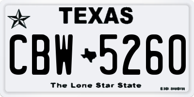 TX license plate CBW5260