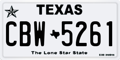 TX license plate CBW5261