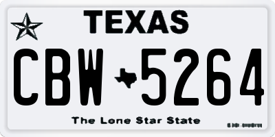 TX license plate CBW5264