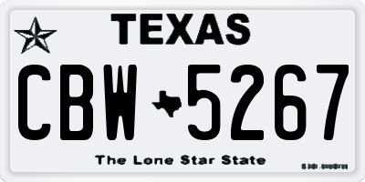 TX license plate CBW5267