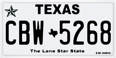TX license plate CBW5268