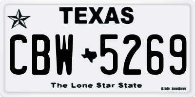 TX license plate CBW5269
