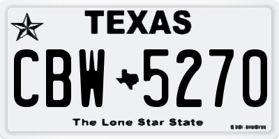 TX license plate CBW5270