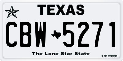 TX license plate CBW5271