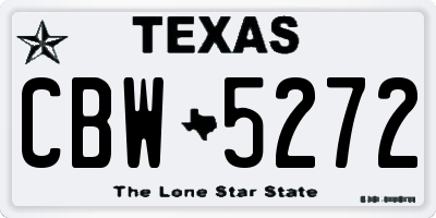 TX license plate CBW5272