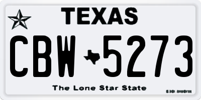 TX license plate CBW5273