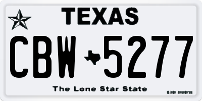 TX license plate CBW5277