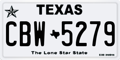 TX license plate CBW5279