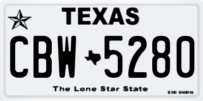 TX license plate CBW5280