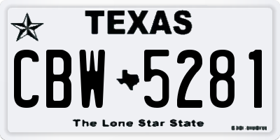 TX license plate CBW5281