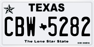 TX license plate CBW5282