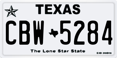 TX license plate CBW5284