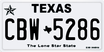 TX license plate CBW5286