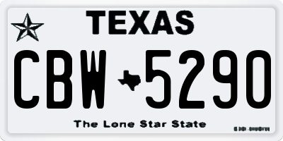 TX license plate CBW5290