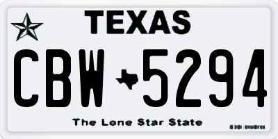 TX license plate CBW5294