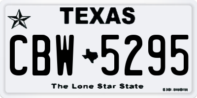 TX license plate CBW5295
