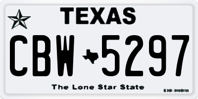 TX license plate CBW5297
