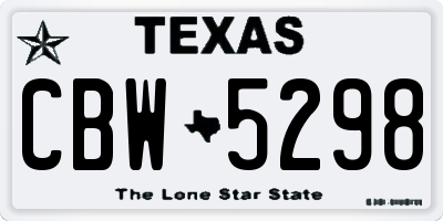 TX license plate CBW5298