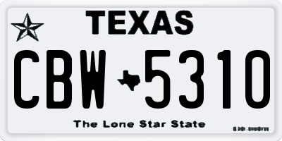 TX license plate CBW5310