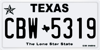 TX license plate CBW5319