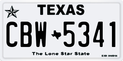 TX license plate CBW5341