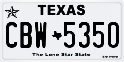 TX license plate CBW5350