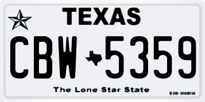 TX license plate CBW5359
