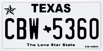 TX license plate CBW5360
