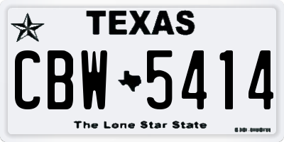 TX license plate CBW5414