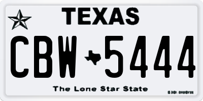 TX license plate CBW5444