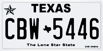 TX license plate CBW5446