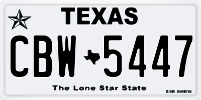 TX license plate CBW5447