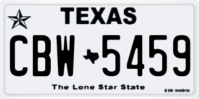 TX license plate CBW5459