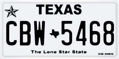 TX license plate CBW5468