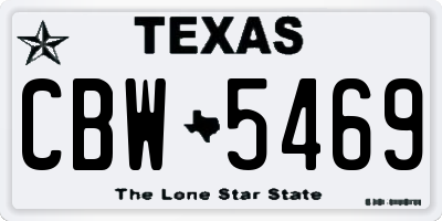 TX license plate CBW5469