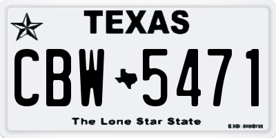 TX license plate CBW5471