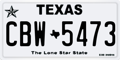 TX license plate CBW5473