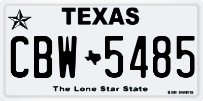 TX license plate CBW5485