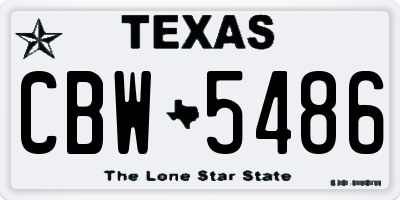 TX license plate CBW5486