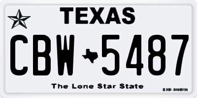 TX license plate CBW5487