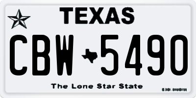 TX license plate CBW5490