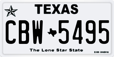 TX license plate CBW5495