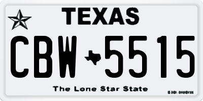 TX license plate CBW5515