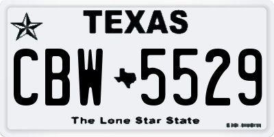 TX license plate CBW5529