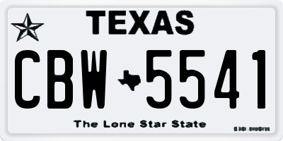 TX license plate CBW5541