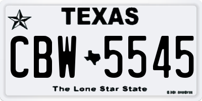 TX license plate CBW5545
