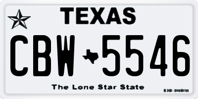 TX license plate CBW5546